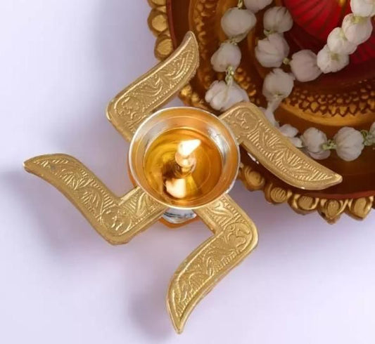 Brass Swastik Diya