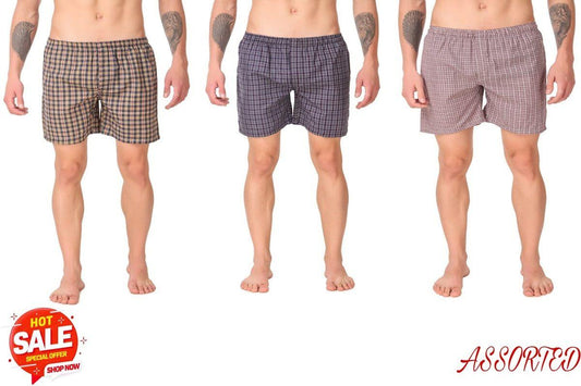 Fidato Men's Checkered Boxer Pack Of 3