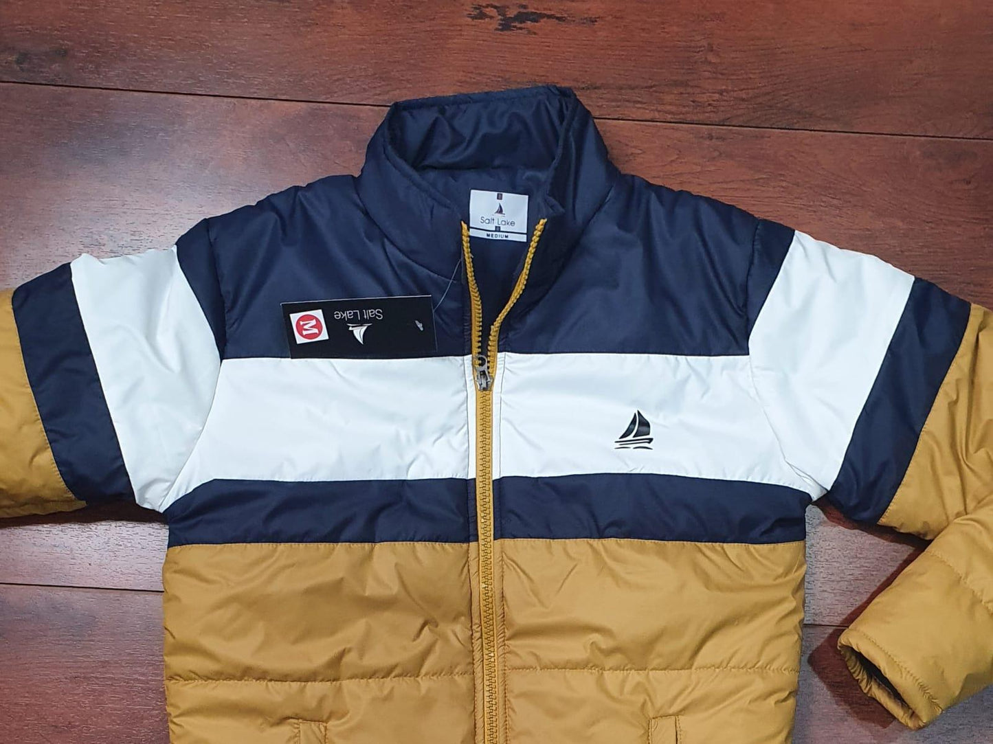 Mens Puff Color Block Jacket