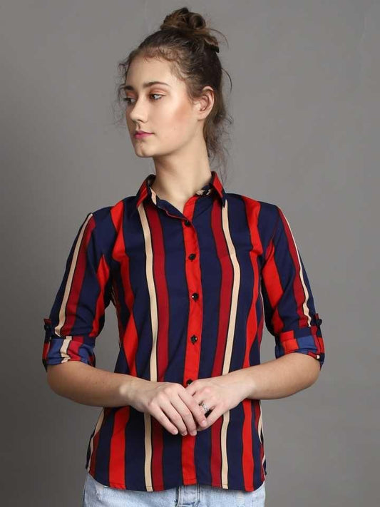 Women's Crepe Stripe Shirt