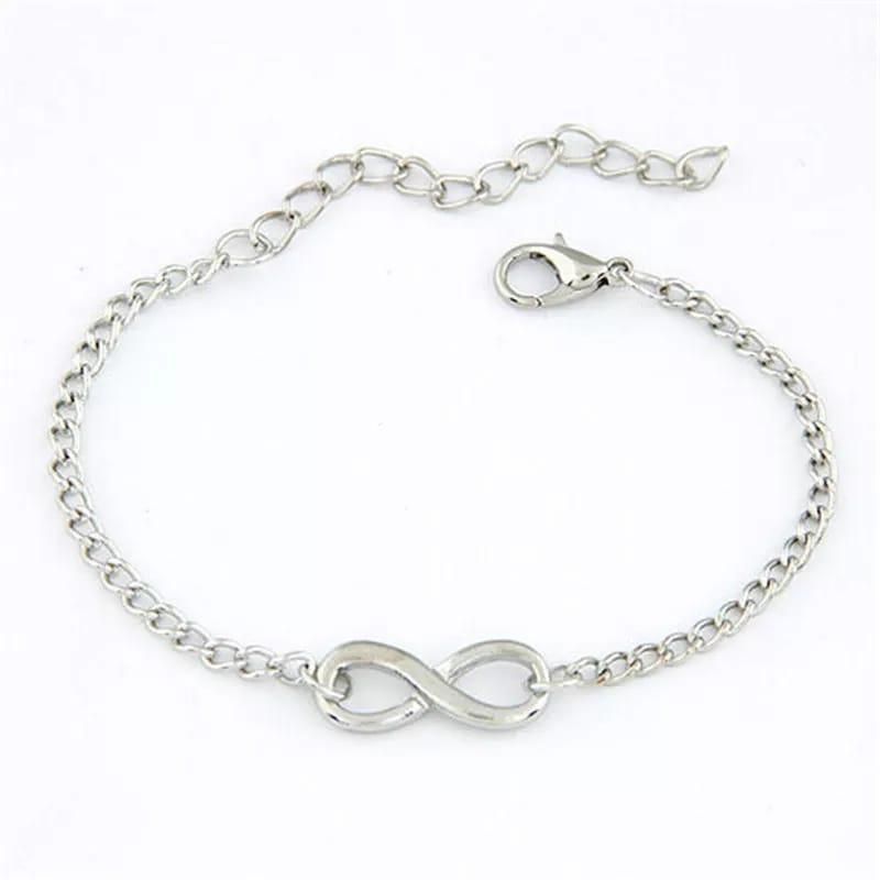 Pack of 2 Stylish Silver Plated Infinity Bracelet For Men And Women