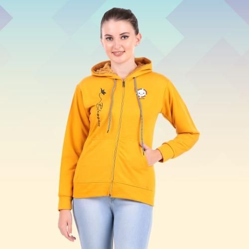 Yellow Female Sweatshirt Hoodies