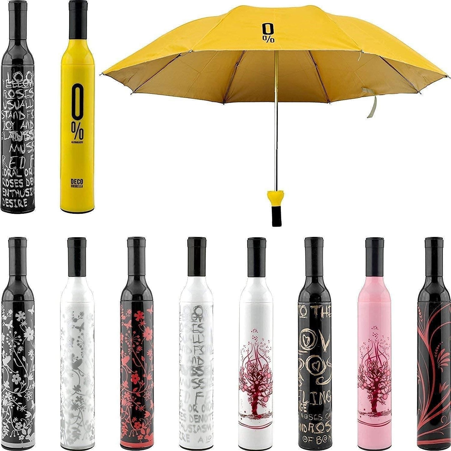 Folding Portable Umbrella with Bottle Cover